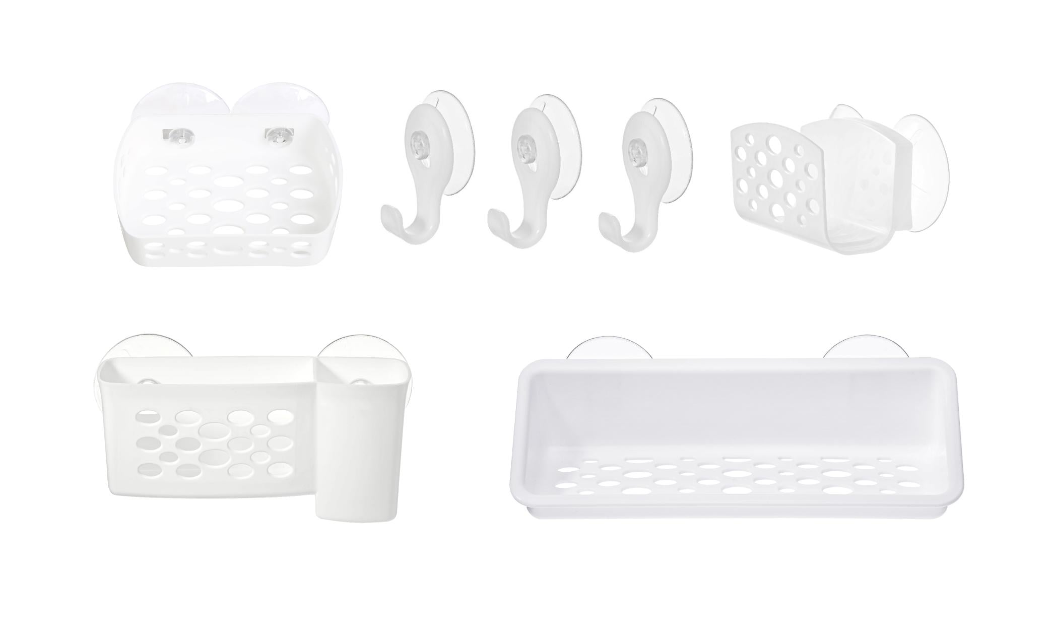 Набір поличок на присосках Ekodeo Polo середній Білий (L9109WH)