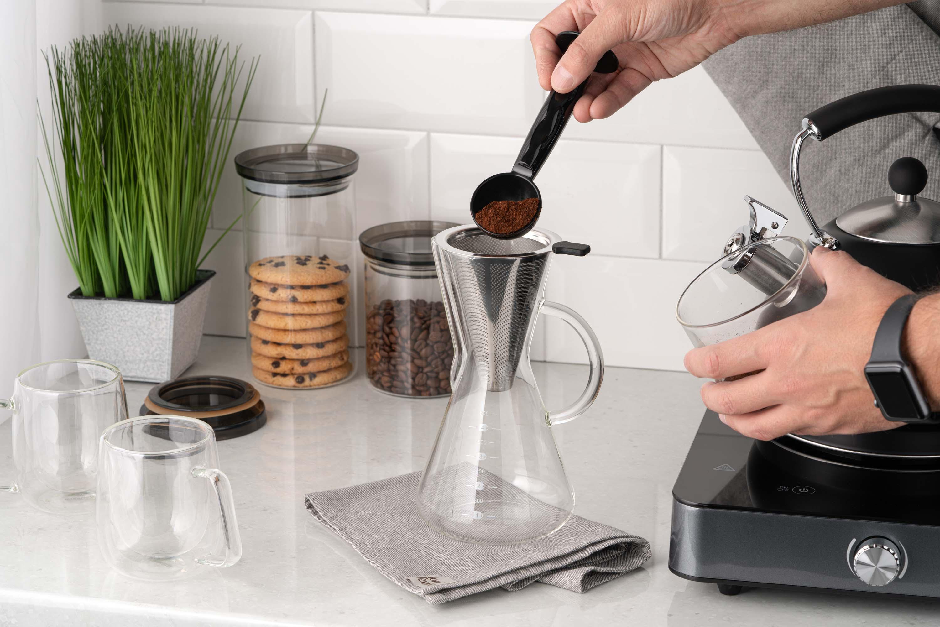 Кемекс для заварювання кави Ardesto Black Mars з фільтром 600 мл (23227044) - фото 2 Кемекс для заварювання кави Ardesto Black Mars з фільтром 600 мл (23227044) - фото 2