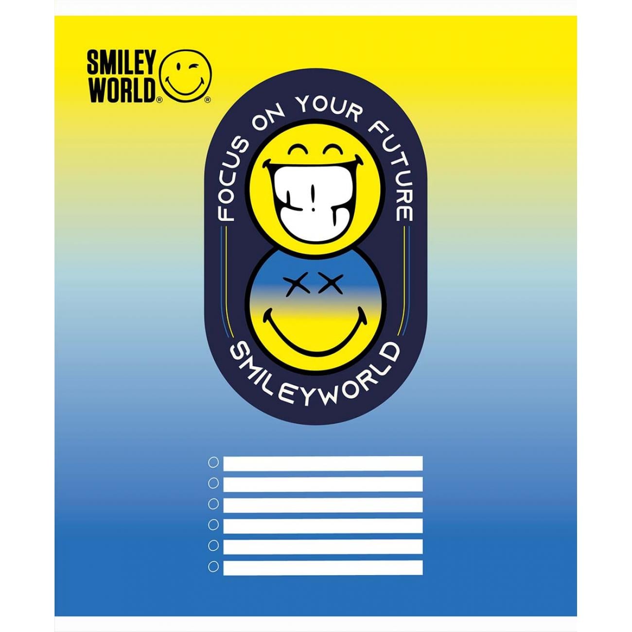Тетрадь школьная YES Smiley World клетка 12 л. (766277) Тетрадь школьная YES Smiley World клетка 12 л. (766277)