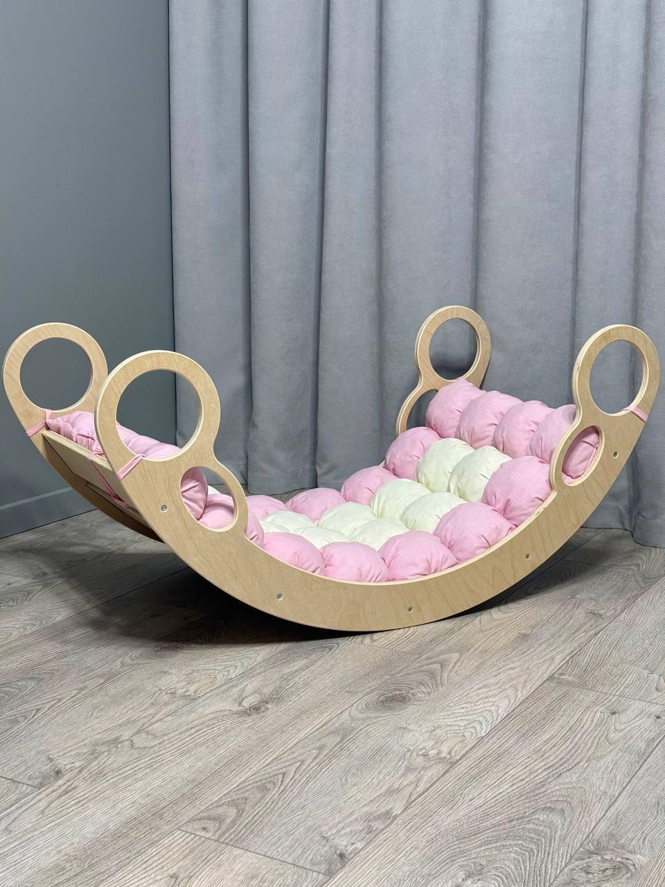 Детская кроватка качалка-балансир 51 с матрасиком бонбон (0051/Б)