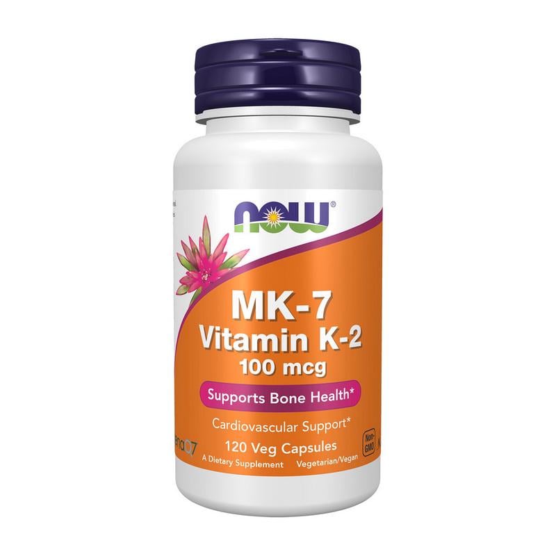 Витамин K2 MK-7 100 мкг NOW MK-7 Vitamin K-2 120 вер. капс.