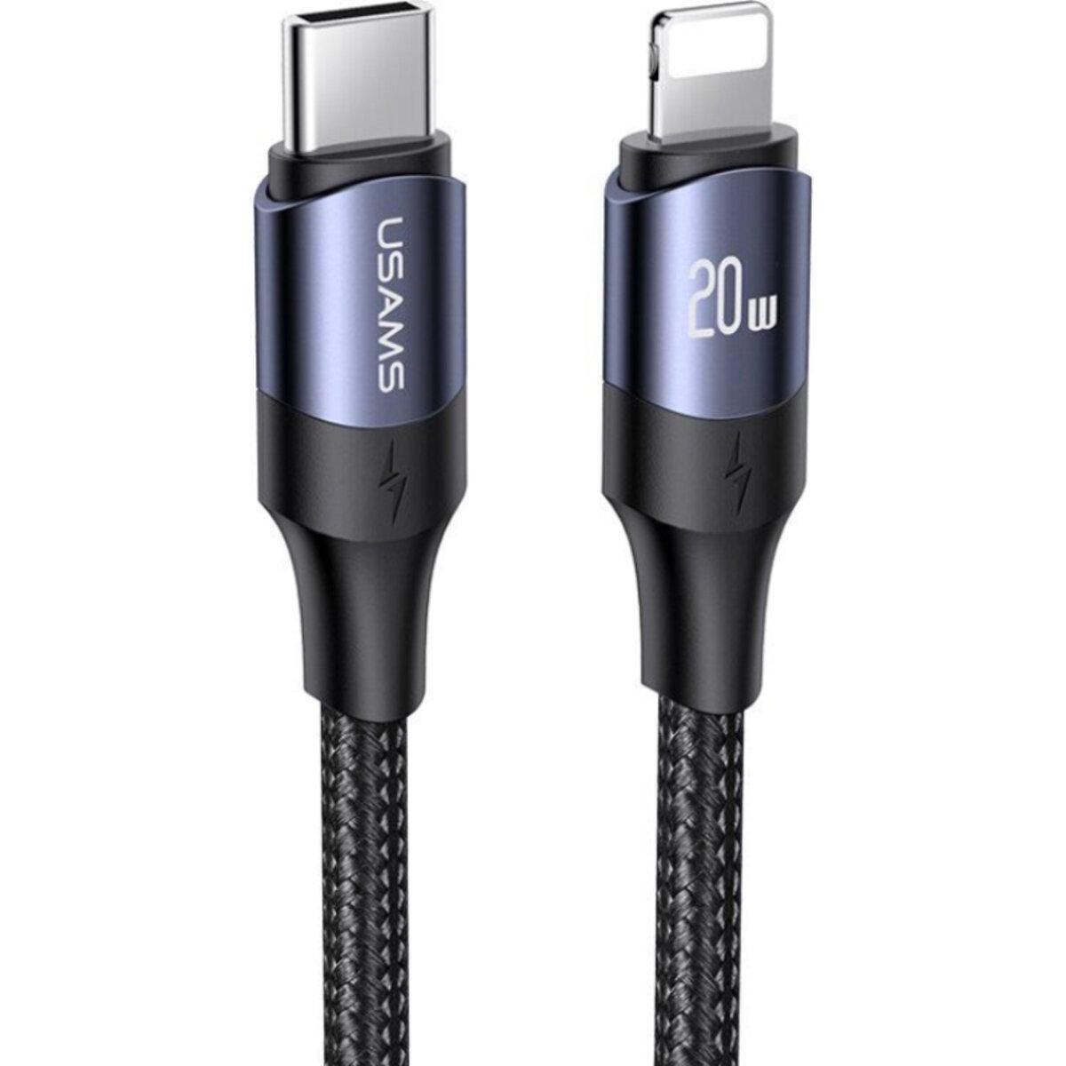 Кабель Usams US-SJ521 U71 Type-C to Lightning PD Fast Charging&Data Cable 20W 1,2 м Black