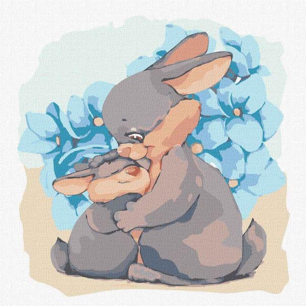 Картина по номерам Зайчонок и мама