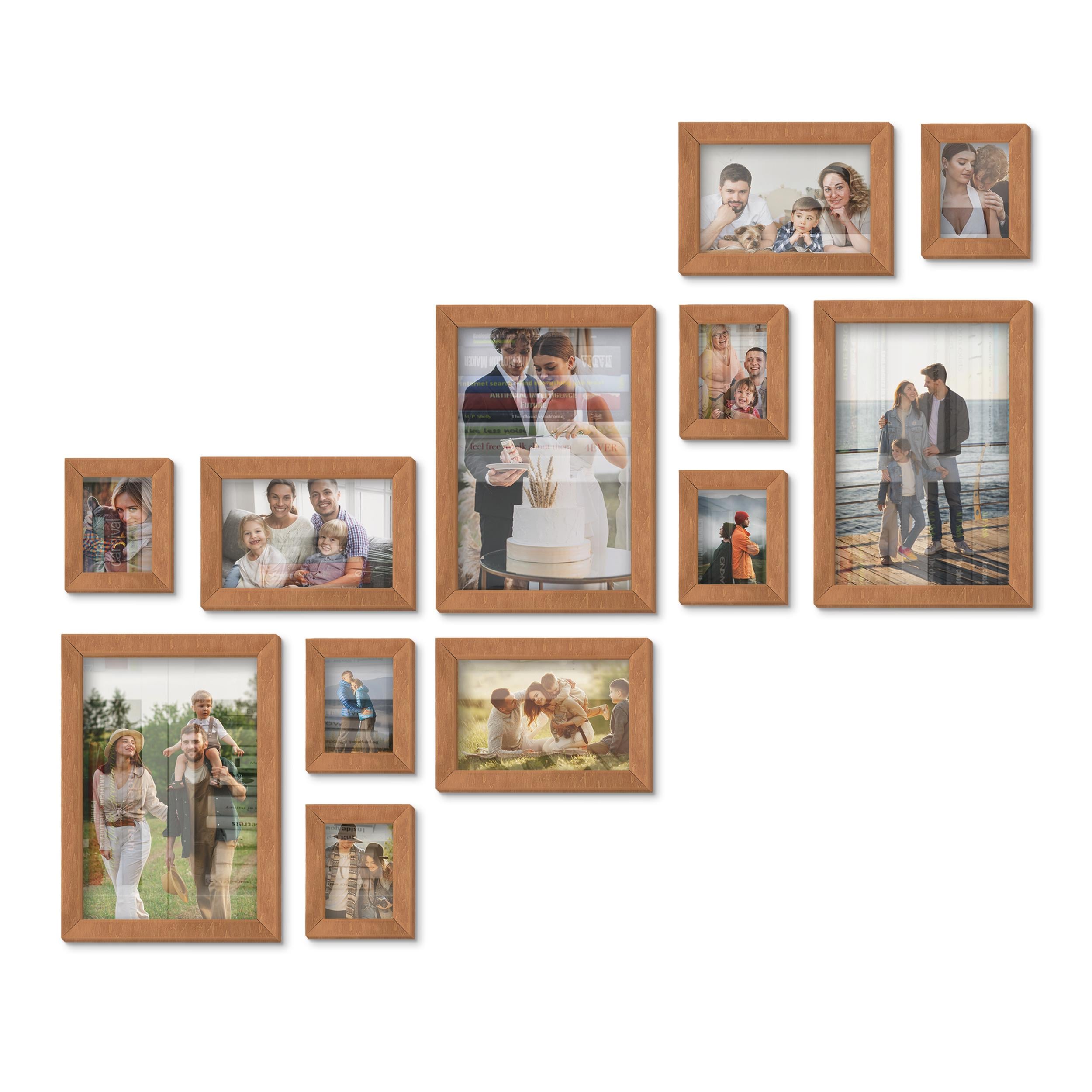 Набор фоторамок настенных деревянных The Frame Depot 12 шт. Коричневый (big_frames_set_stairs_pine)