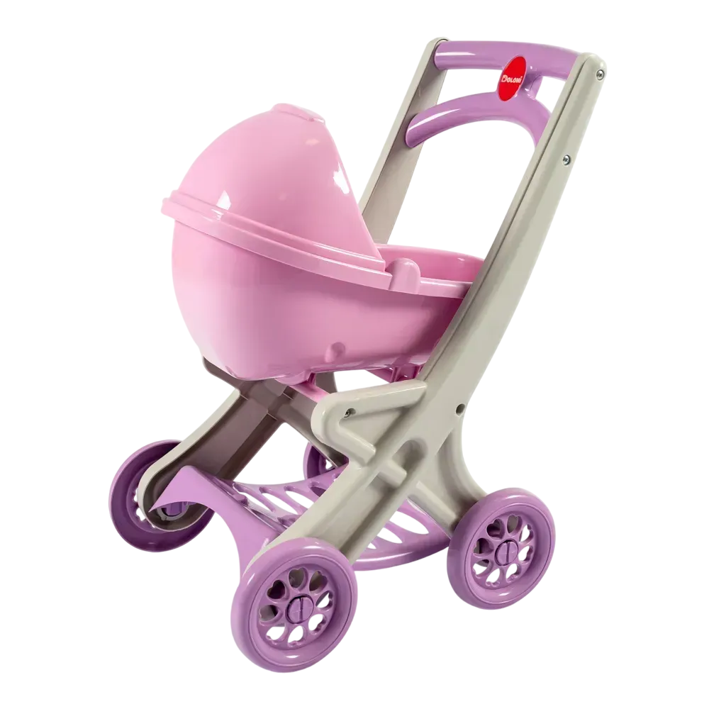 Коляска для кукол и пупсов Doloni Toys из пластика 56 см Серо-розовая (150-98-0121/04) - фото 2 Коляска для кукол и пупсов Doloni Toys из пластика 56 см Серо-розовая (150-98-0121/04) - фото 2