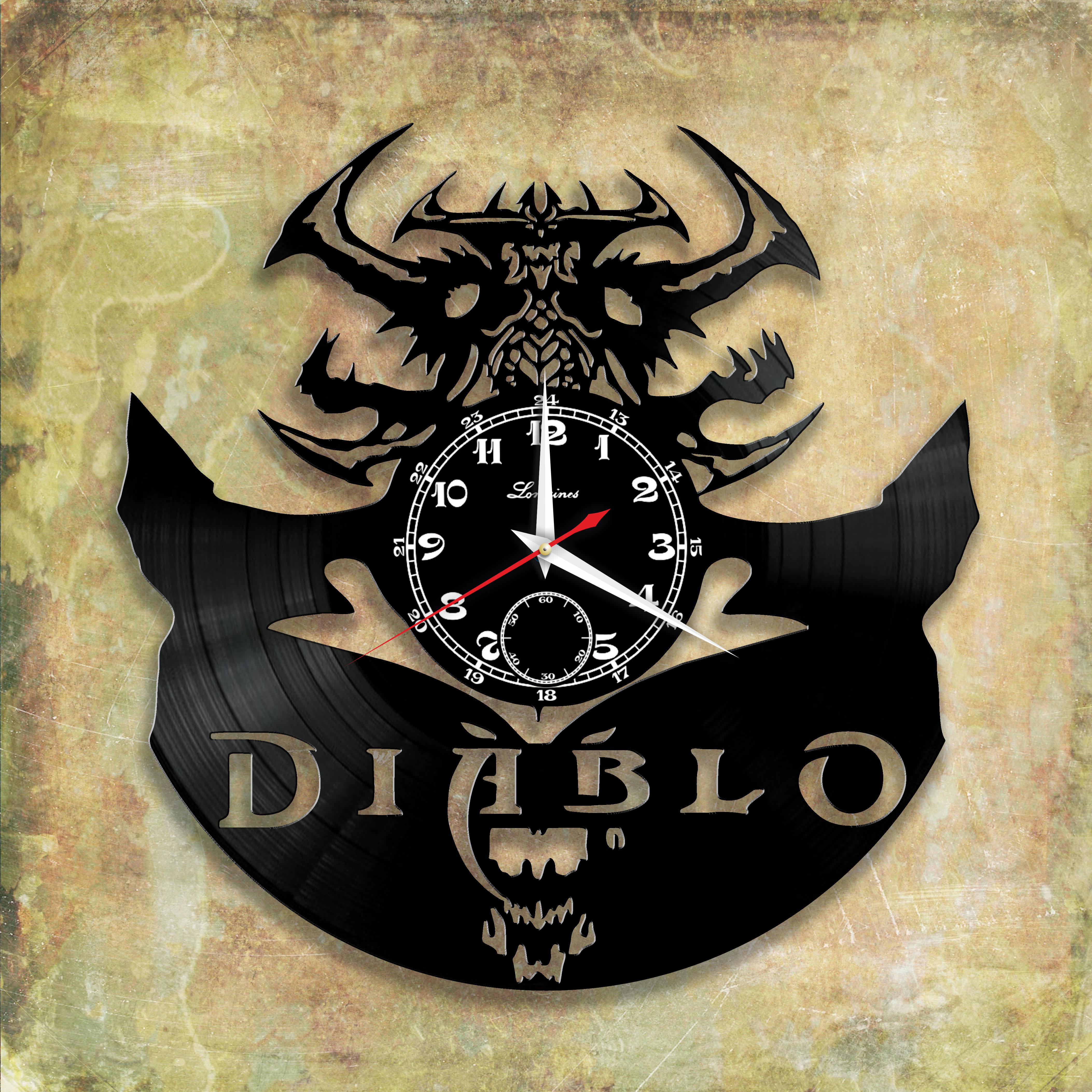 Часы настенные Diablo 3345 из виниловой пластинки