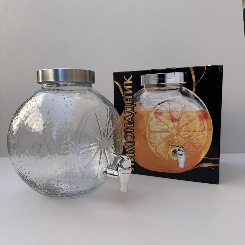 Лимонадник S&T 9142 стеклянный с металлической крышкой 4,5 л (2601594908)