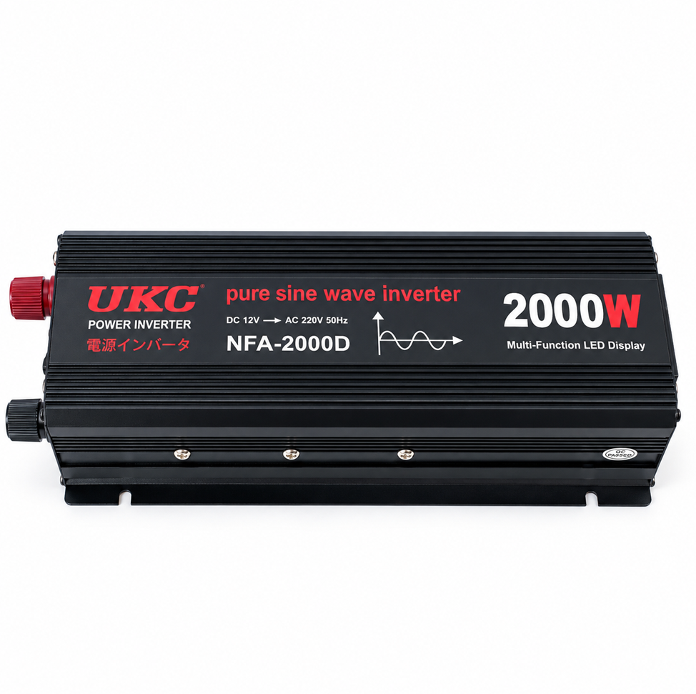 Автомобільний інвертор UKC 12-220В 2000 Вт з дисплеєм і USB-роз'ємом NFA (sp9558) Автомобільний інвертор UKC 12-220В 2000 Вт з дисплеєм і USB-роз'ємом NFA (sp9558)