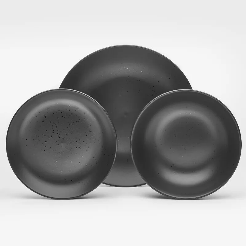 Набор обеденной посуды SNT тарелка 25 см/тарелка 20 см/миска 780 мл 12 пр. Black (427-00)