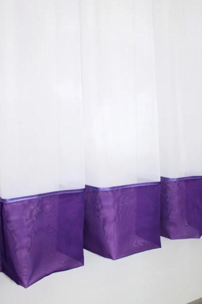 Занавеска на кухню шифон 280х170 см Фиолетовый/Белый (047к) - фото 3 Занавеска на кухню шифон 280х170 см Фиолетовый/Белый (047к) - фото 3