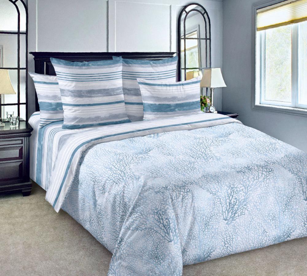 Комплект постельного белья Комфорт текстиль Перкаль Морские глубины 145x215 см Семейный 50x50 см ( КТ_pvu_3560_4_50x50 )
