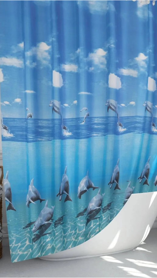 Шторка для ванної кімнати Dolphin famile поліестер 180х200 см (8852)