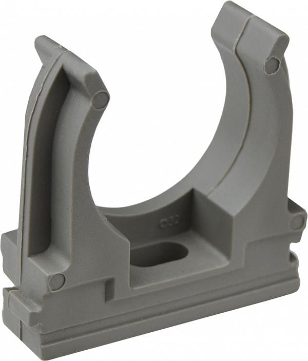 Тримач-кліпс з фіксатором АСКО-УКРЕМ ⌀32 мм під дюбель поліпропілен 25 шт. Сірий (2417) - фото 1