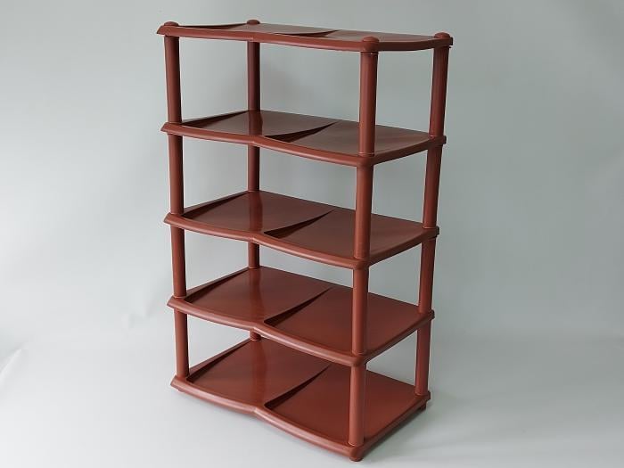 Полка пластиковая для обуви коричневая Подставка обувная этажерка 5 ярусов 48 х 29 cm H 75,5 cm 20081