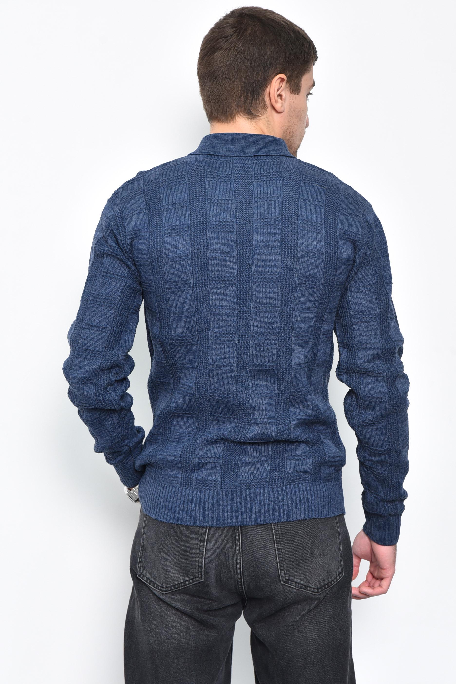 Свитер мужский акриловый L Синий (169908) - фото 3 Свитер мужский акриловый L Синий (169908) - фото 3