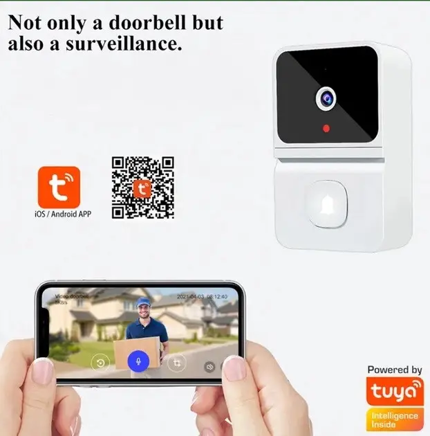 Домофон беспроводной Wi-Fi Door Bell mini with ring Tuya App White - фото 5