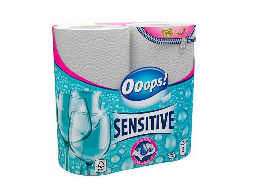 Полотенца бумажные Ooops! 2-слойные Sensitive 2 шт. 50 отрывов (797896)