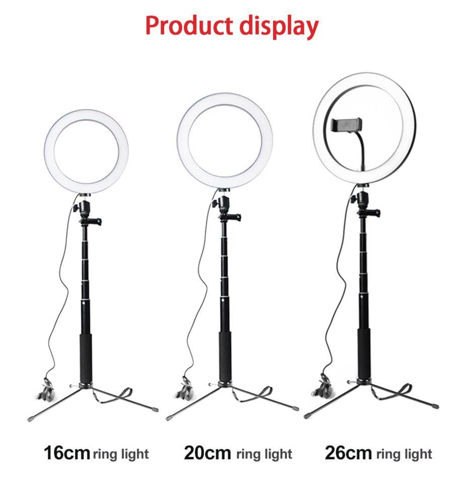 ᐉ Кільцева лампа Yingnuost зі штативом Білий (10416810) • Краща