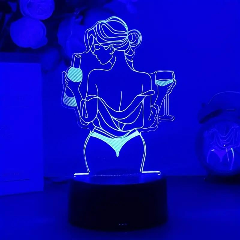 Ночник 3D светодиодный акриловый питание от USB или батареек 7 цветов свечения с сенсорным управлением 11 режимов 19,5x11 см (D-0152) - фото 6 Ночник 3D светодиодный акриловый питание от USB или батареек 7 цветов свечения с сенсорным управлением 11 режимов 19,5x11 см (D-0152) - фото 6