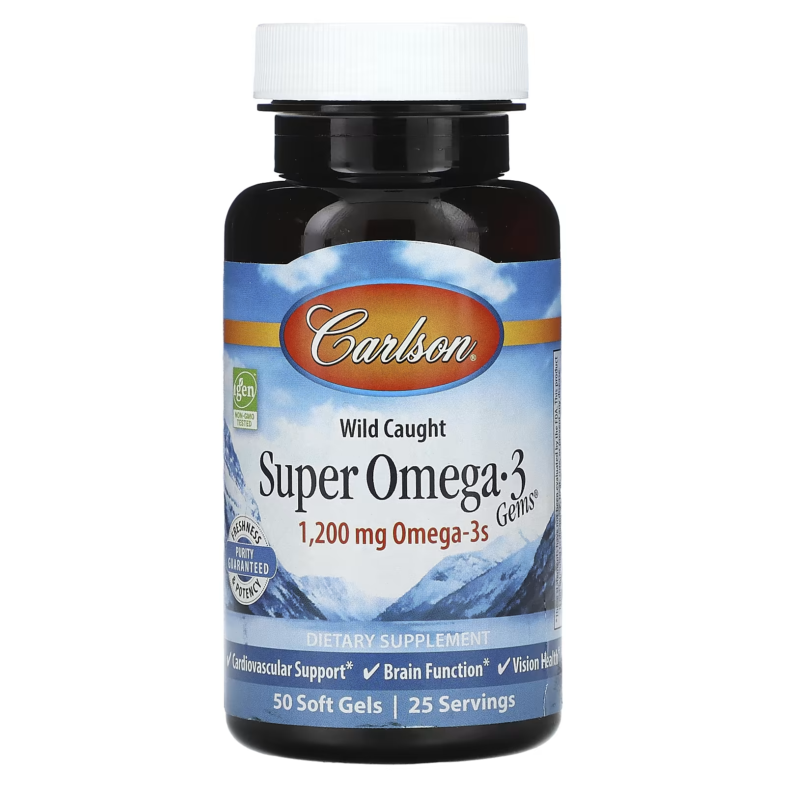 Кислоты Carlson Super Omega-3 Gems омега-3 из рыбы дикого вылова 1200 мг 50 капсул