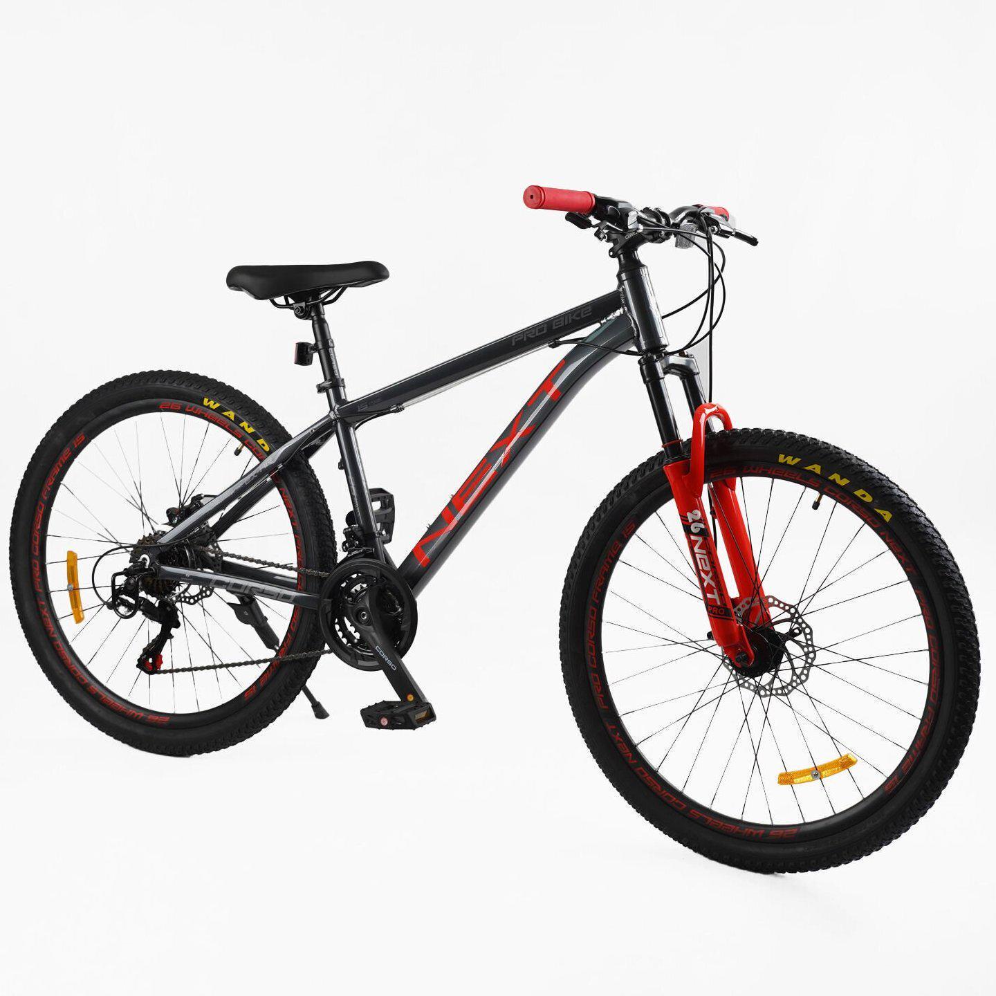 Велосипед горный Corso Next алюминиевый 26"/15" Черно-красный (705720904) - фото 2 Велосипед горный Corso Next алюминиевый 26"/15" Черно-красный (705720904) - фото 2