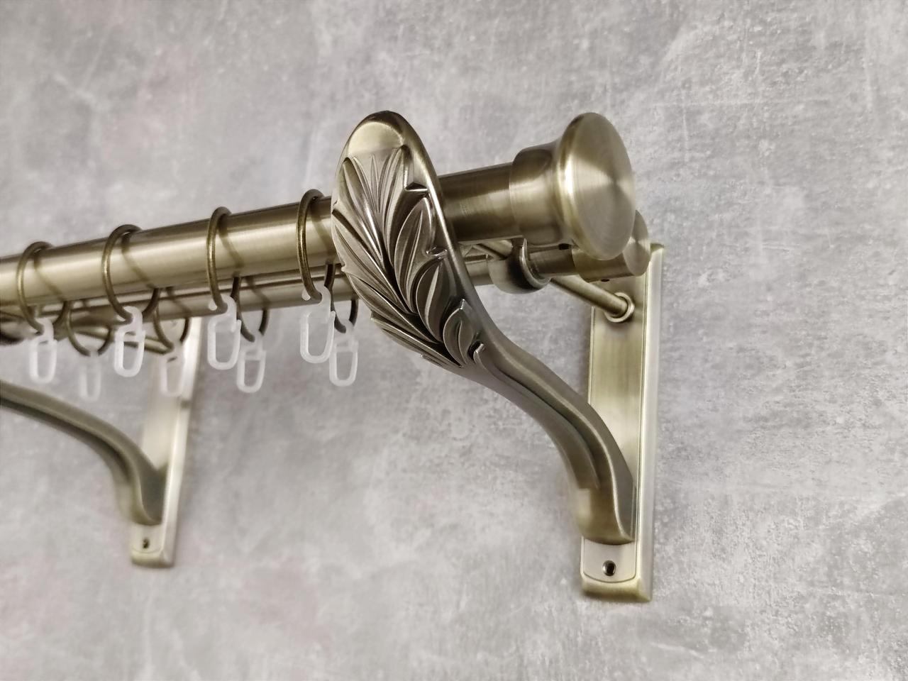 Карниз MStyle металлический для штор двухрядный Дуо 25/19 мм гладкий 240 см Антик (5012086)