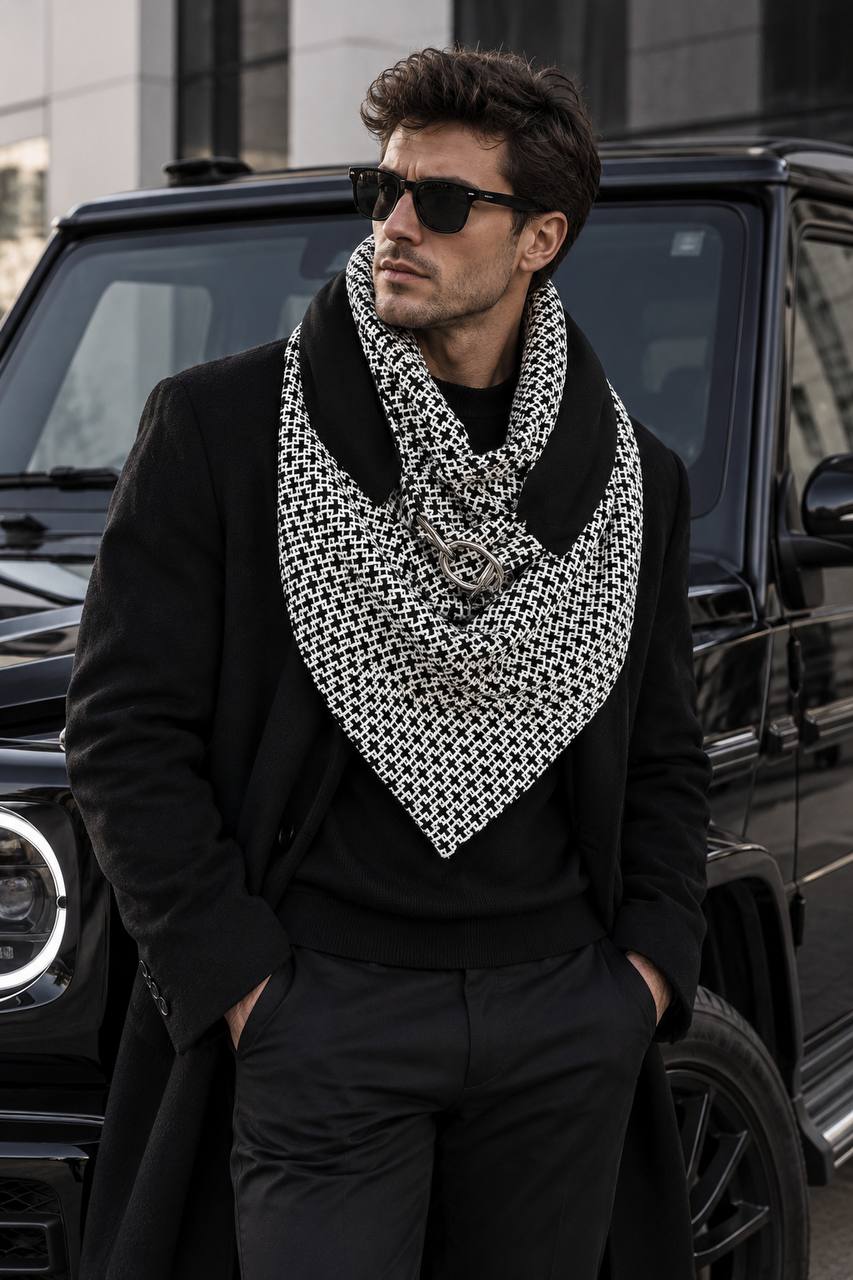 Шарф унісекс двосторонній My scarf Едінбург Геометрія зимовий на кільцях (39115129)
