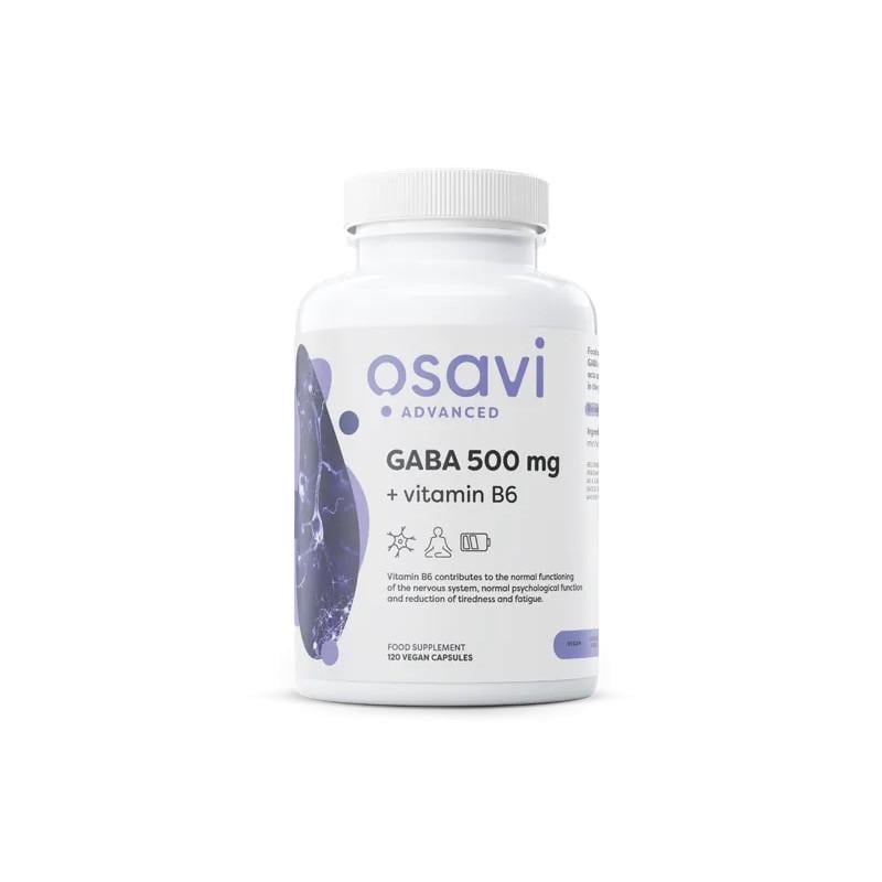 ГАМК + Витамин B6 Osavi Gaba 500 mg + Vitamin B6 vegan 120 caps