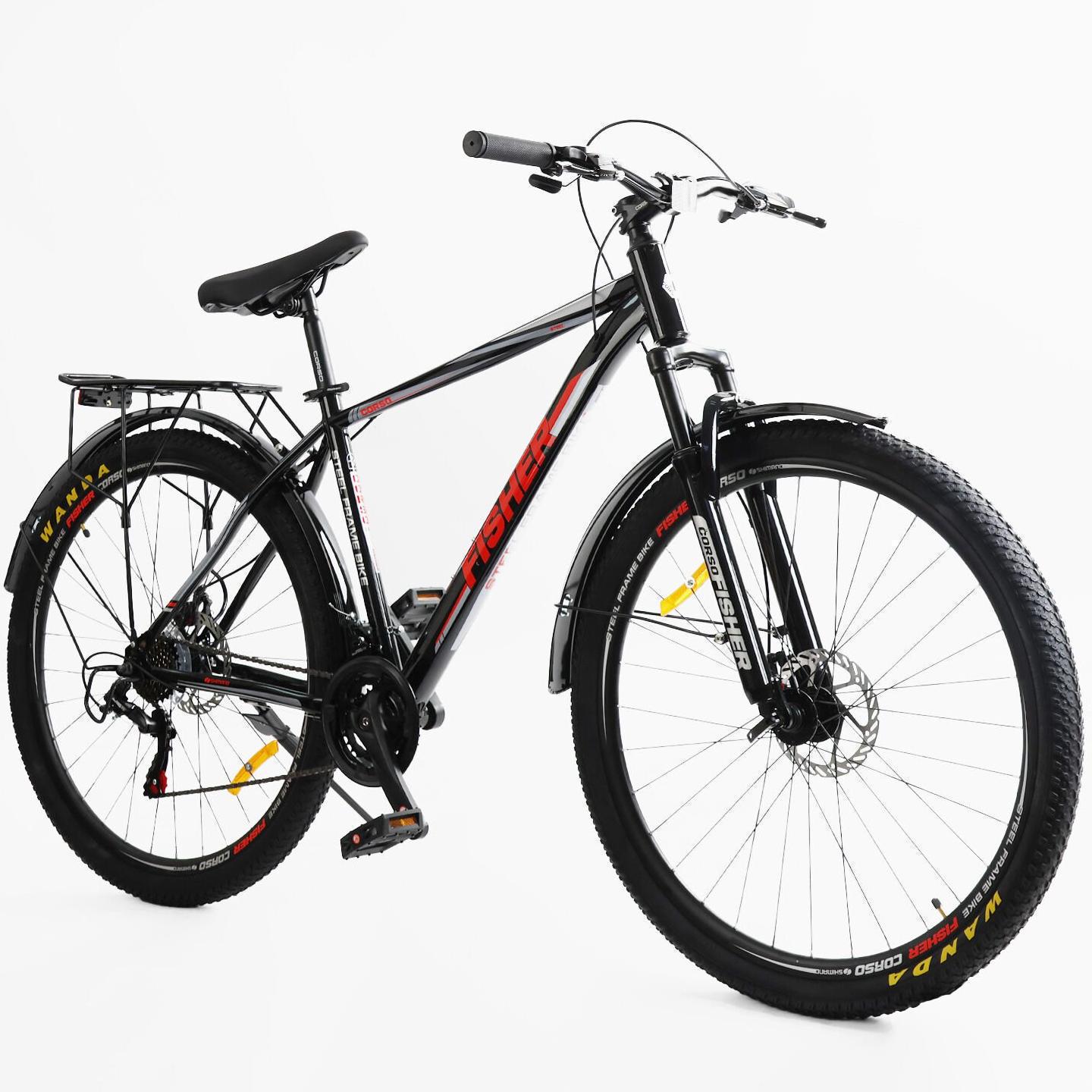 Велосипед горный Corso Fisher 29" с багажником рама 19" Красный - фото 2