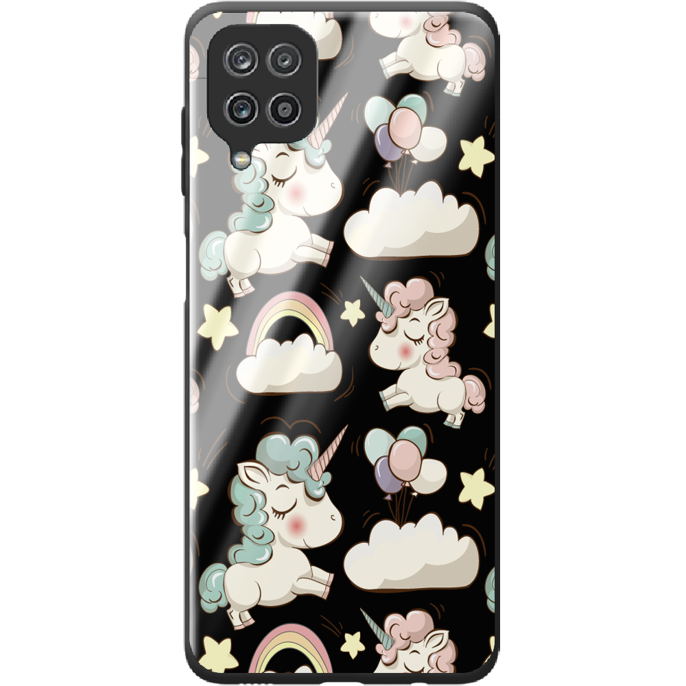 Чехол Boxface Samsung M225 Galaxy M22 Unicorns Черный силикон со стеклом (43528-cc2-44204)