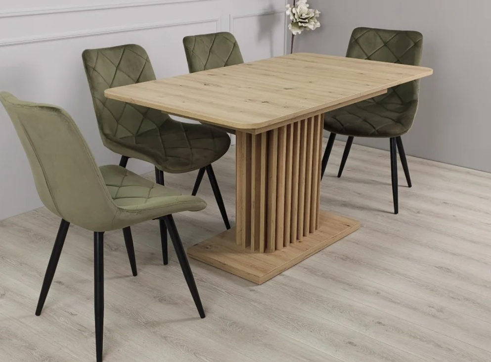 Обеденный стол Casandra 140-180x80 см Дуб артизан/Черный (32808751) Обеденный стол Casandra 140-180x80 см Дуб артизан/Черный (32808751)