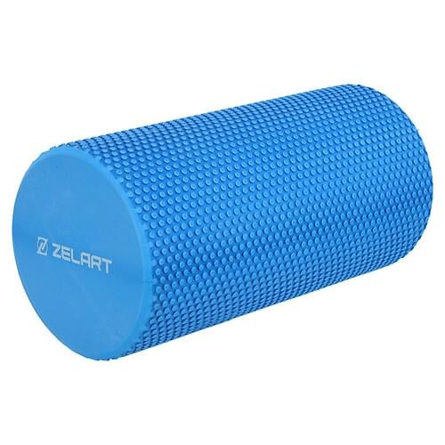 Роллер массажный цилиндр цельный Zelart FI-7692-30 EVA 30х15 см Синий (31493011)