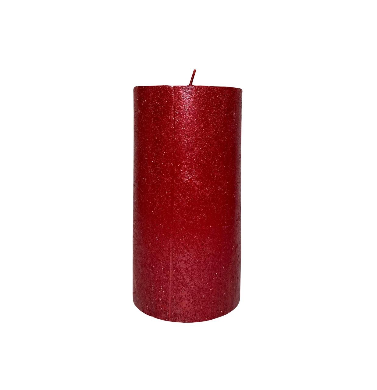Свеча рустик Bolsius 130/68 з шимером Красный (22287307)
