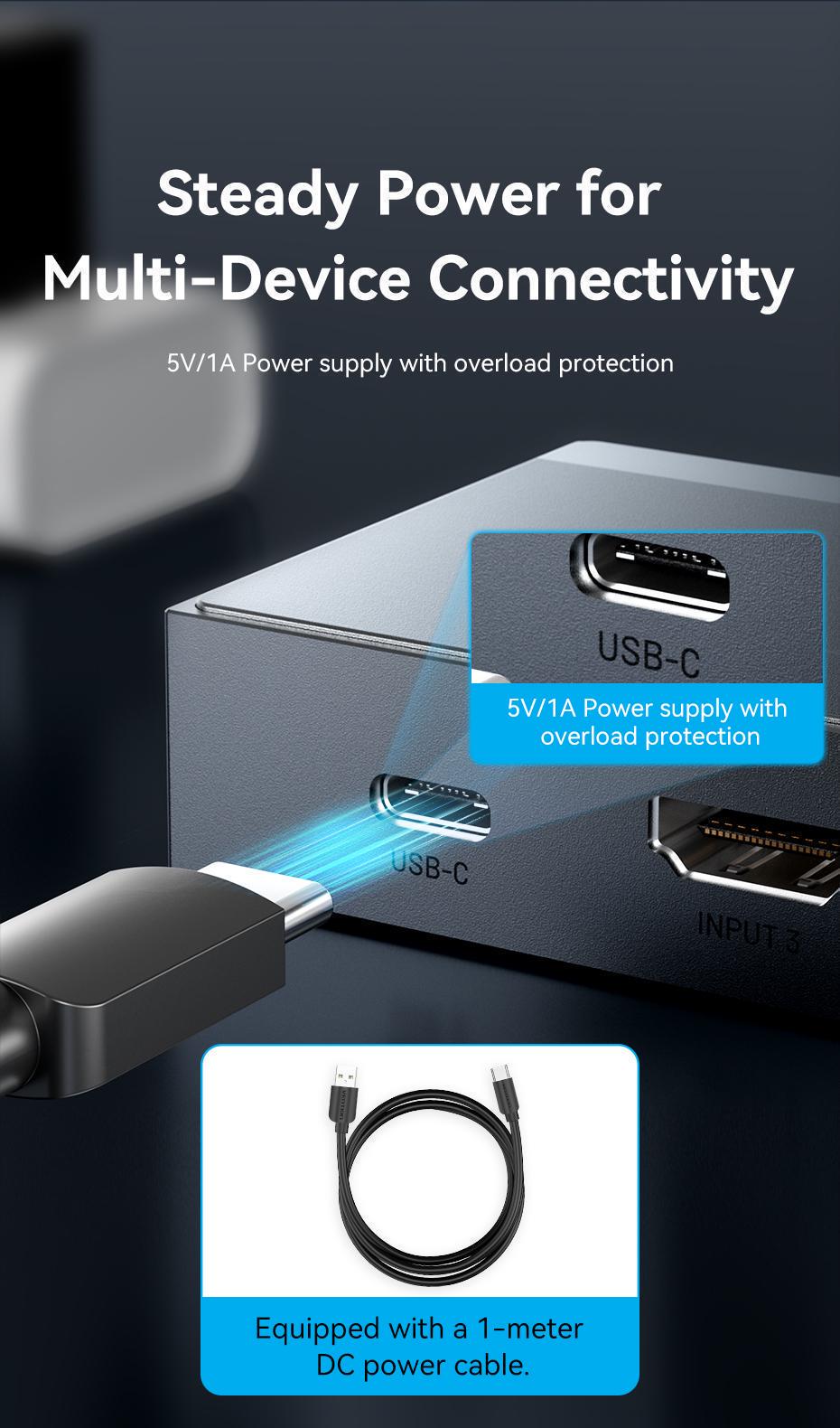 Комутатор Hdmi Vention алюмінієвий 3 1 Сірий (AKRH0) - фото 12 Комутатор Hdmi Vention алюмінієвий 3 1 Сірий (AKRH0) - фото 12