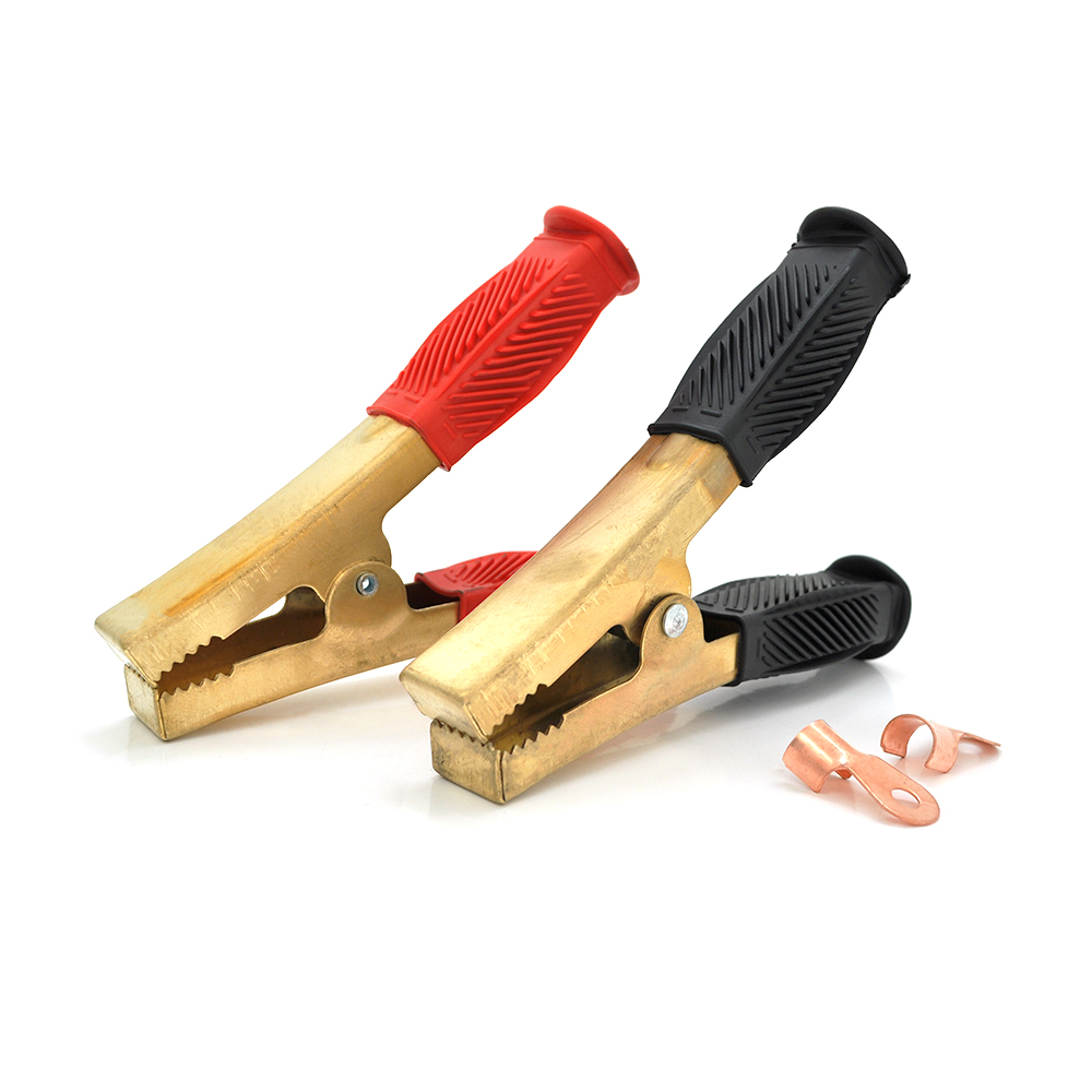 Набор зажимов аккумуляторных крокодил Merlion 100А 160 мм Черный/Красный (26483554)