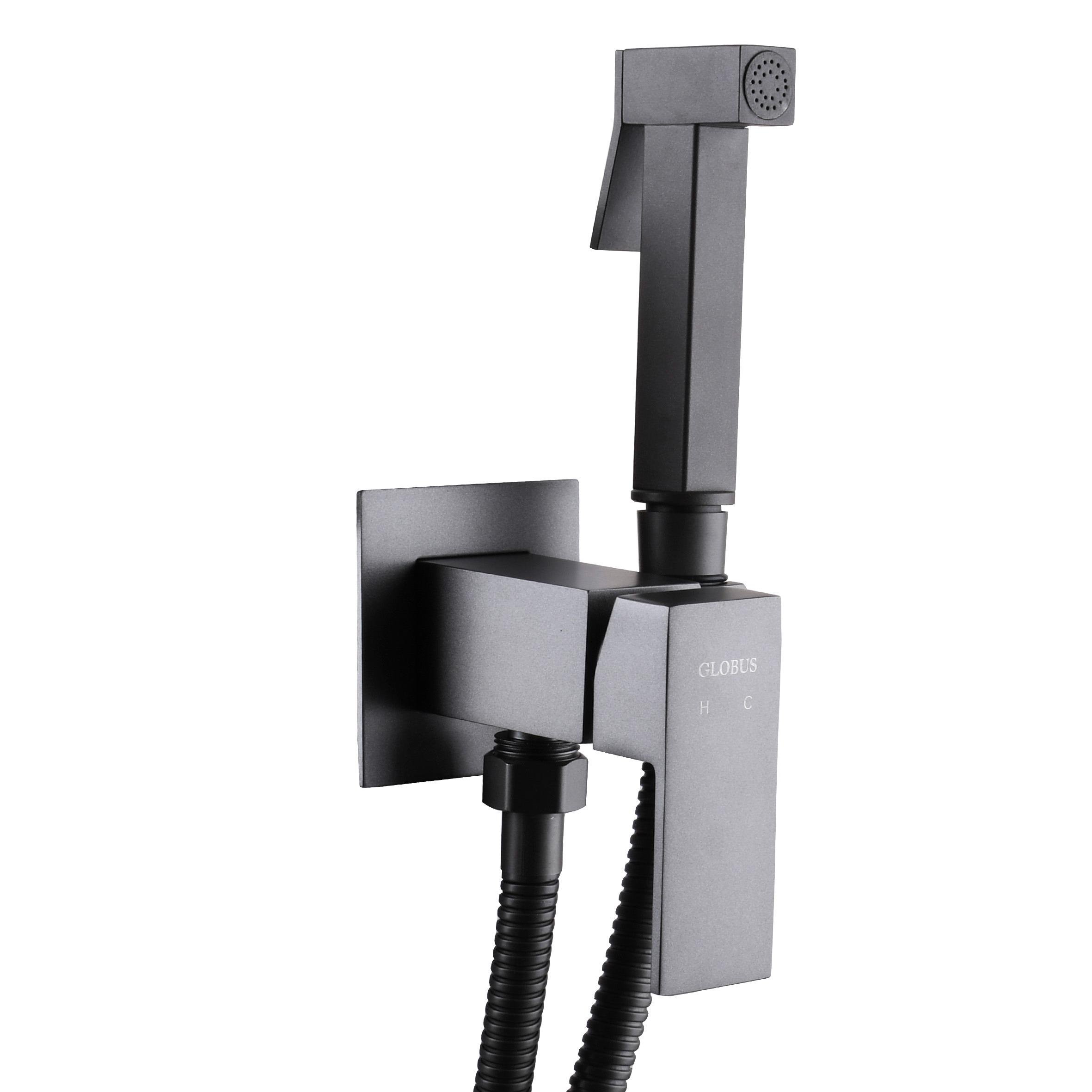 Гигиеничекий душ скрытого монтажа Globus Lux Milano GLM-0-106MIX-Graphite Графитовый