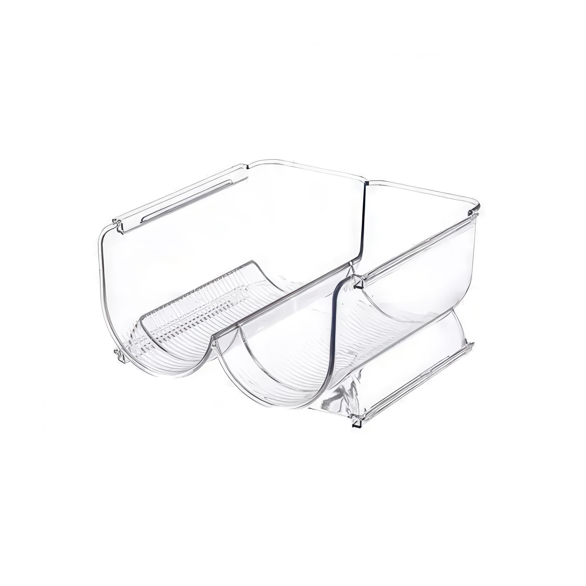 Тримач для двох пляшок пластиковий для холодильника 20х20х10 см Прозорий Тримач для двох пляшок пластиковий для холодильника 20х20х10 см Прозорий