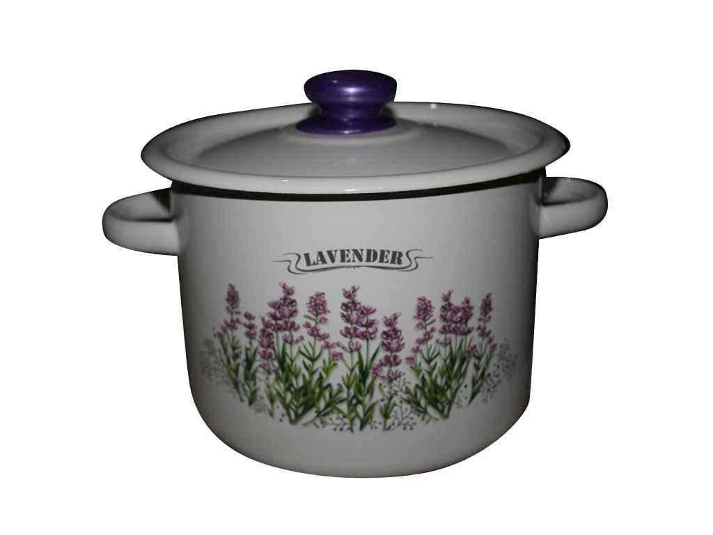 Кастрюля эмалированная Idilia Лаванда 3 л Белый И1612)