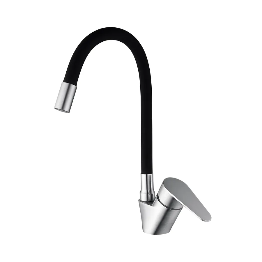 Смеситель для кухни с силиконовым изливом MIXXUS NEO-011 REFL Black (MI6558)