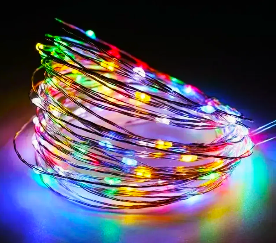 Гирлянда роса на батарейках и от USB 3 м 30 LED Xmas Разноцветный (234573242)