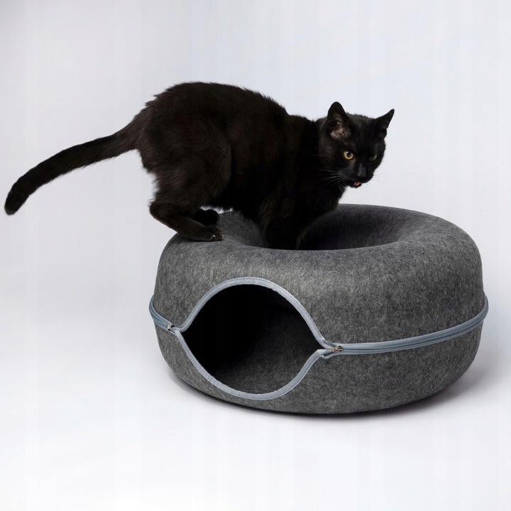 Лежанка-домик для кошек и маленьких собак 2в1 50x50x20 см Серый - фото 6 Лежанка-домик для кошек и маленьких собак 2в1 50x50x20 см Серый - фото 6