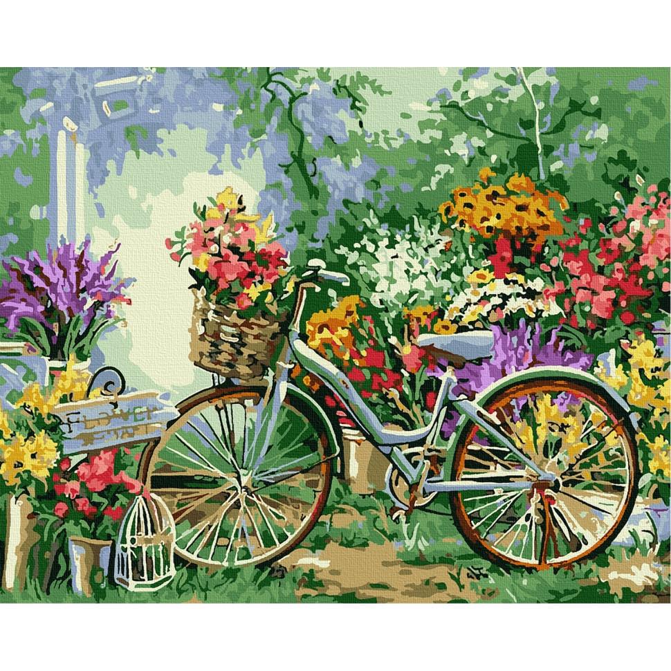 Картина за номерами ART CRAFT Велосипед в квітах 12501 40x50см (RLT14345)