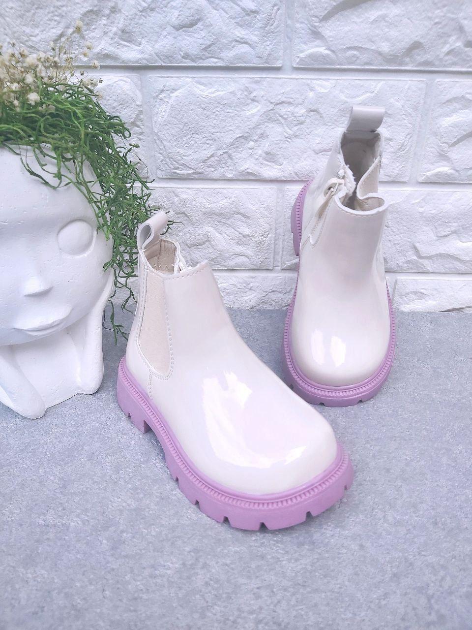 Черевички для хлопчика Bessky 1259 р. 22 14,5 см Молочно-фіолетовий (1259)