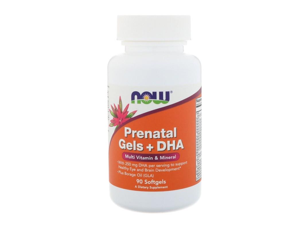 Prenatal Gels/DHA Now Foods Мультивітаміни для вагітних і годуючих матерів 90 капсул