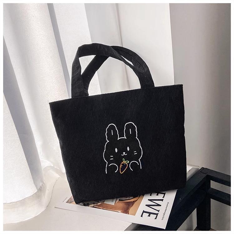 Женская сумка-шопер из вельвета Черный (RN-177)