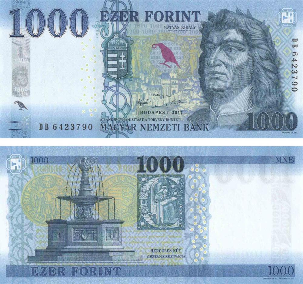 Коллекционная банкнота Венгрия 1000 форинтов 2017 UNC P203 (Б08679)