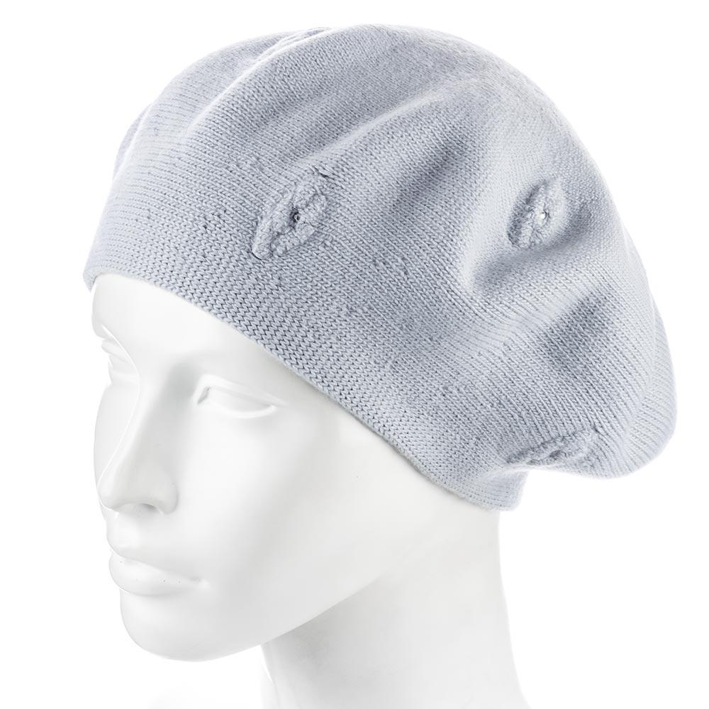 Берет Zolly ZH250 шерстяной мелкой вязки Пепельный