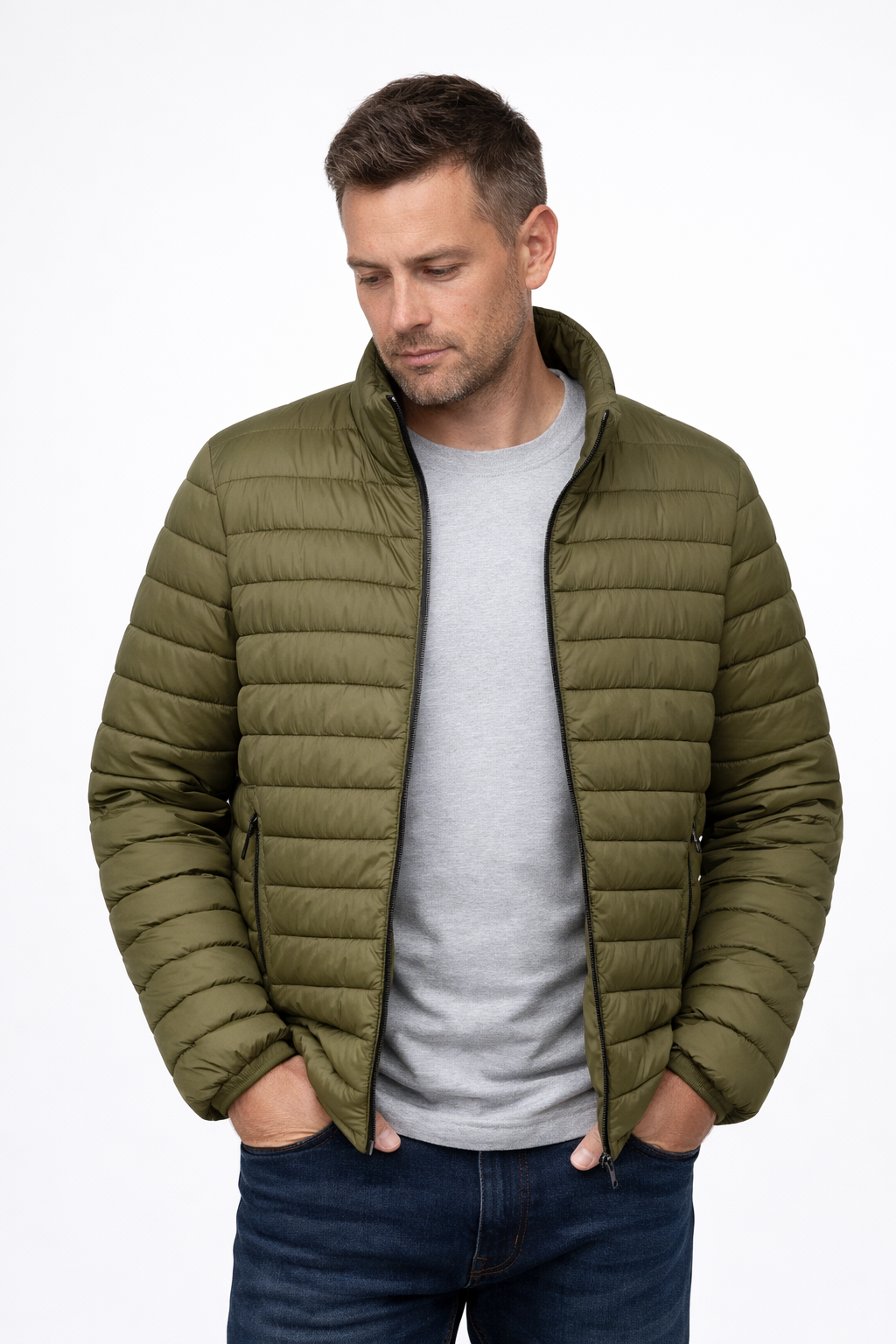 Куртка мужская демисезонная Lefties без капюшона XL Хаки (26127487)