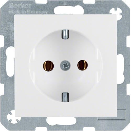 Розетка одинарная Hager S.1 matt с ж/к 16А/250V Белый (28685273)