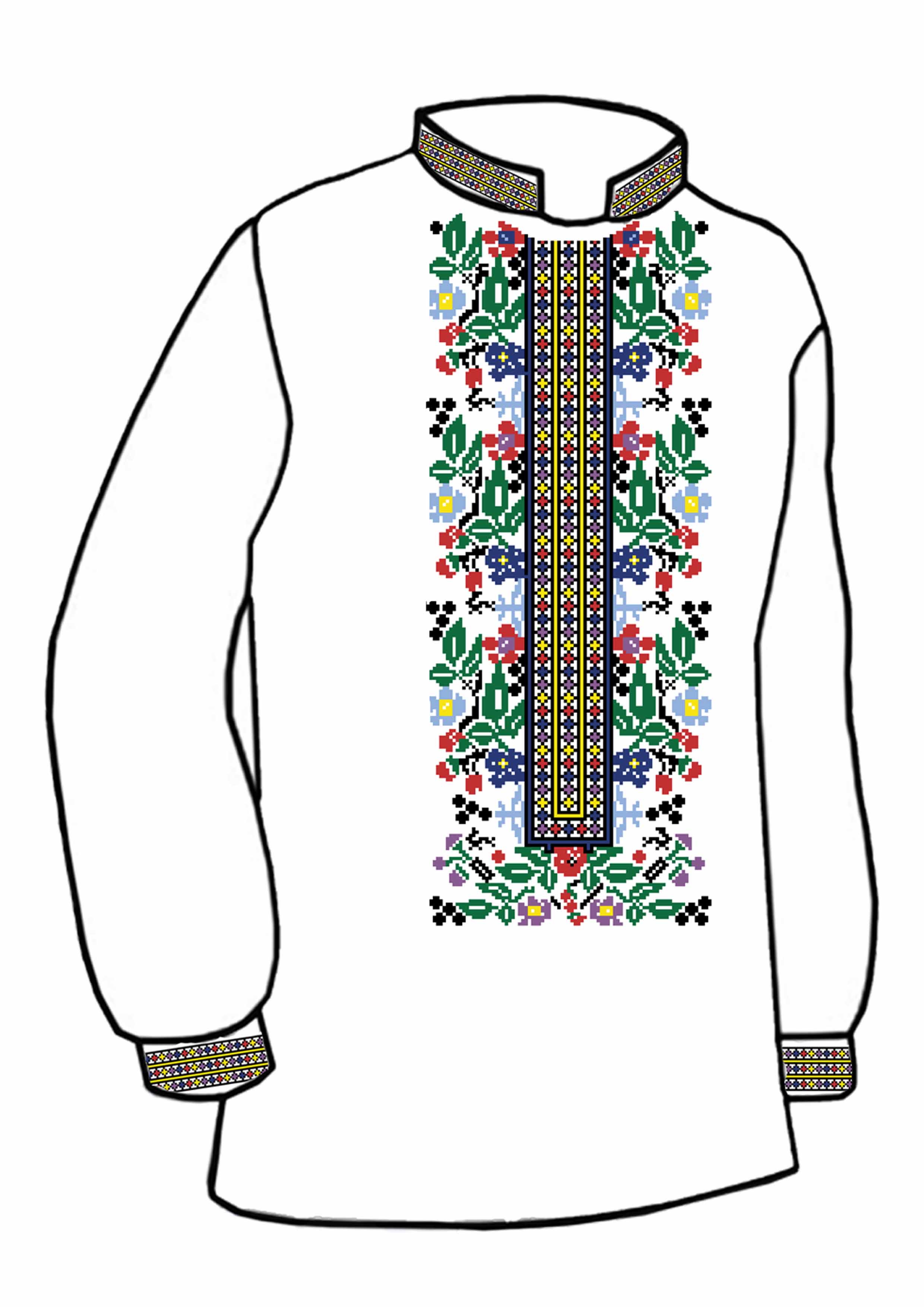 Заготовка для вишивки нитками або бісером сорочка СЧ-35 домоткане полотно